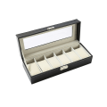 Miniatyrbilde 1 av 6: 6-plasser klokkeboks, 1 stk 11 x 30 x 8 cm Klokkeboks, glasslokk