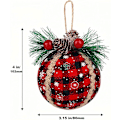 Miniatyrbild 4 av 7: Buffalo Plaid Rustik Julgransdekorationer Ornament Set, Un