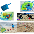 Miniatyrbillede 6 af 6: 2 stk. Oversized Mesh Strandtaske til Børnelegetøj Svømmeudstyr Opbevaring