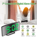 Miniatyrbild 2 av 6: Digital väckarklocka för sovrum, 7'' LED-spegelskärm