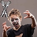 Miniatyrbild 3 av 5: 2 par skeletthandskar Dödskallehandskar Lång arm Hel fingerhandskar