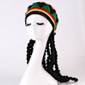 Miniatyrbillede 5 af 5: COS Paryk Flet Halm Hat Baret Jamaicansk Hat Mænd Kvinder Paryk Wire Ha