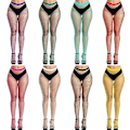Miniatyrbilde 1 av 5: 8 par fargerike fiskenettstrømper leggings strømper høy midje
