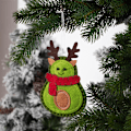 Miniatyrbillede 3 af 5: 3 stk. juletræshæng i filt - avocado