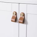 Miniatyrbillede 1 af 6: 4 stk. læderhåndtag til møbler Læder dørhåndtag Læder C