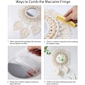 Miniatyrbillede 3 af 5: Dekorativt hængende macrame vægspejl - Håndlavet Boho frynset A
