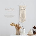 Pikkukuva 2 / 5: Macrame seinävaate boho koti chic boheemi geo kudottu taide boho