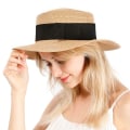 Miniatyrbillede 1 af 5: Kvinde Solhatte UPF 50+ Bredskygget Halmhat