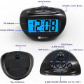Miniatyrbild 2 av 6: LCD Digital Alarmklocka Batteridriven Endast, Blå Bakgrundsbelysning, Hej