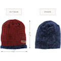 Miniatyrbillede 3 af 5: Tyk varm vinterhue til kvinder Slouchy Skully strikhue, rød