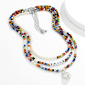 Miniatyrbillede 2 af 5: Boho chic alien bead brev multilayer kombineret stablet slid mænd