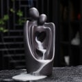 Miniatyrbillede 5 af 5: Hjerte til hjerte keramisk tilbagestrømning røgelse brænder statue, par st
