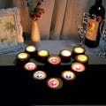 Miniatyrbillede 3 af 6: 10 stk. personlige træ-tealight-holdere til bryllupscenterp