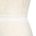 Miniatyrbillede 4 af 5: Elegant rundhalset kjole med blondeprint til kvinder - Bourgogne XXXL