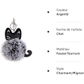 Miniatyrbilde 6 av 6: Premium Kvalitet Fluffy Kunstig Pels Katt Nøkkelring