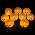 Miniatyrbillede 1 af 5: 20 stk. LED-lysende græskarballoner til Halloween-festdekoration