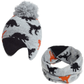 Miniatyrbilde 1 av 5: 2 i 1 Barn Lue Rundt Skjerf Sett, Vinter Varm Tykk Fleece Lin