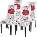 4-pack stretchiga julstolsöverdrag, halkfria matstolsöverdrag