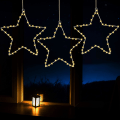 Miniatyrbild 1 av 4: 3-pack julstjärnor för fönster med batteridriven timer 8 ljus