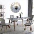 Miniatyrbilde 2 av 4: 12 tommers veggklokke, Art Deco veggklokke, lydløs moderne metallveggklokke, egnet for stue, soverom, kontor, studiesal Gold edge