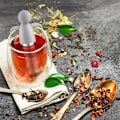 Miniatyrbild 5 av 5: 2 st teinfuser för löst te, söt ultrafint nät tesil