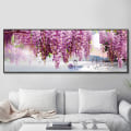 Pikkukuva 2 / 7: DIY purppura joutsen kukka timanttimaalaus, monikokoinen 130*50cm