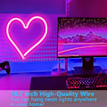 Miniatyrbild 3 av 5: Neon skyltar, LED rosa hjärta akryl neon skylt för väggkonstdekor,