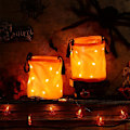 Pikkukuva 2 / 5: 2 kpl Halloween-karkkipusseja LED-valolla Halloween-juhla-pusseja Lum