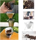 Miniatyrbilde 2 av 5: Sammenleggbar kaffedrippfilterholder, gjenbrukbar rustfritt stål Cof