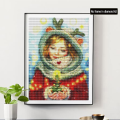 Miniatyrbillede 2 af 5: DIY 5D Diamantmaleri Julekostume, Diamantkunst Ønskepige