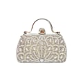Miniatyrbillede 1 af 7: Dame Clutch med funklende rhinsten og krystaller, pailletter, brudetaske, perler, aftenhåndtaske til bryllup, fest, galla Silver