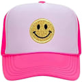 Pikkukuva 1 / 5: Muodi Smiley Face Glitter Neon Print High Crown Foam Mesh Back