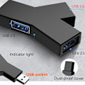 Miniatyrbillede 4 af 6: 2 stk. USB 3.0 Hub, USB 3.0 3 Port Hub, USB Docking Station, Data H
