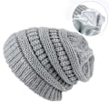 Miniatyrbillede 1 af 3: Strikkede uld hue Varmt grå sweater hue