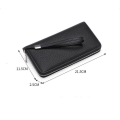 Miniatyrbillede 4 af 6: Damepung RFID Blokerende Læder Lynlås Pung Stor Kapacitet Lang Pengepung Kreditkort Clutch Wristlet - Gul