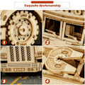 Miniatyrbild 3 av 5: Träbil att bygga - 3D-trämodellpussel - Mekanisk modell