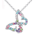 Miniatyrbillede 1 af 5: Sommerfugl Halskæde Multicolor Krystal Charm Vedhæng Halskæde til