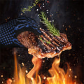 Miniatyrbild 3 av 5: Par med grillhandskar - Praktiska värme- och stänksäkra handskar