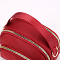 Miniatyrbild 3 av 8: Damtrippel blixtlås canvas crossbody väska Red