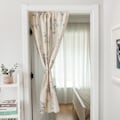 Miniatyrbild 3 av 5: 1 st skiss blommig dörrgardin modern enkel hängande C