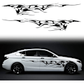 Miniatyrbillede 1 af 5: 2 stk. 103'' Universal Flame Graphics Bil Auto Karosseri Side Sticker black