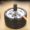 Miniatyrbild 3 av 5: Askkopp i rostfritt stål, askkopp i metall, roterande askkopp