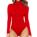 Miniatyrbillede 1 af 5: Langærmet Turtleneck Top til Kvinder (Rød, Stor)