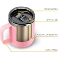 Miniatyrbilde 4 av 5: 360ML rustfritt stål isolert kaffekopp med håndtak - Hvit