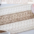 Miniatyrbillede 4 af 5: Naturlig Burlap Bordløber, Spliced ​​Bomuld Boho Bordløber