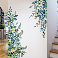 Miniatyrbilde 3 av 5: YOCOMEY 3D veggklistremerke fargerik blomsterranke grønt blad plante Fl