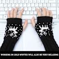 Miniatyrbillede 4 af 6: Vinter Fingerless Handsker - Arm Varmer Handsker til Kvinder Strik Croc