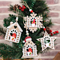 Miniatyrbillede 4 af 5: 1 stk. Træ Julepynt Kreativt Vindue Åbning Nisse