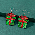 Miniatyrbild 3 av 5: PU-läder glitterörhängen, julklappsask, glitterörhänge