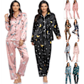 Miniatyrbillede 5 af 5: Komfortable vinter todelte elastiske satin pyjamas ( M)